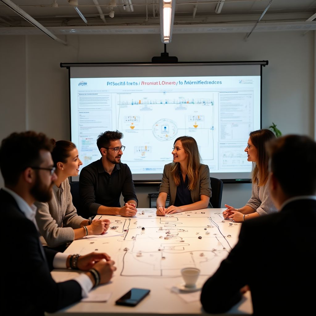 Equipo editorial en reunión